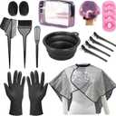 Hair Dye Kit 18 Pieces Hair Coloring Kit, Hair Tinting Bowl, Hair agitator, Dye Brush, Ear Cover, Hairpin, Hair Coloring Cape For Hair Coloring Hair Dye Tools and DIY at Home