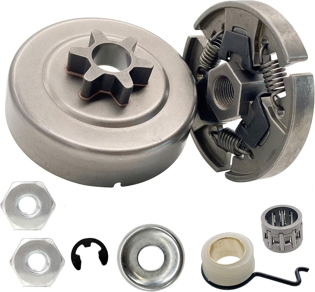 Sprocket Clutch 3/8" for Stihl 017 018 021 023 025 MS170 MS180 MS210 MS230 MS250 Chainsaw with Washer E-Clip Kit Replace 1123 640 2003, 1123 640 2073
