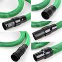 WS25021A Shop Vac Hose Kit for 1-7/8in Shop Vacuums Workshop Wet/Dry 13ft with 2-1/2-inch 6 Fittings/Attachments Vac Hose Fits Most Vacuum Cleaners (BLACK GREEN NEW)