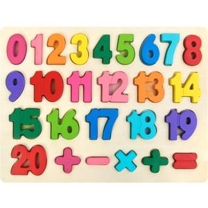 Attmu Number Puzzle Wooden Puzzles for Toddlers Toy, Shape Learning Toys with Puzzle Board & Number Blocks, Preschool Educational Toys Gifts for Girls Boys