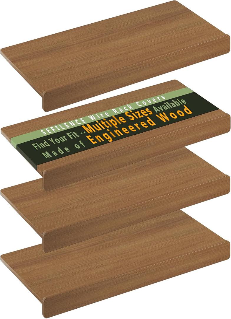 Wire Rack Covers for Shelves, Premium Engineered Wood Wire Shelf Covers for Pantry, Closet(4pcs, 30" W x 16" D)