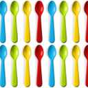 Plaskidy Plastic Toddler Spoons - Set of 16 Kids Spoons BPA Free/Dishwasher Safe