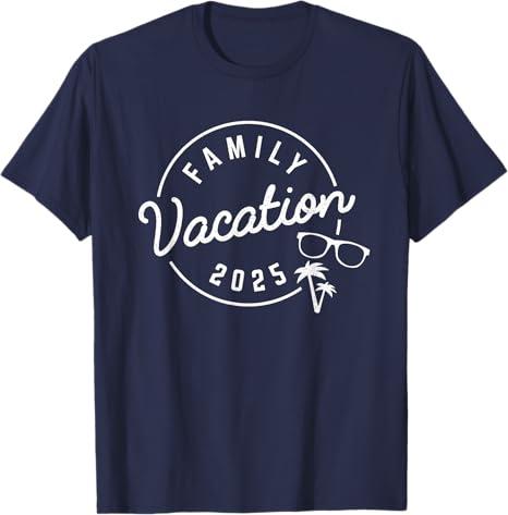 Family Vacation 2025 Funny Trip T-Shirt (Small, Black)