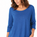 Women's Casual 3/4 Sleeve Tunics Loose Fit Scoop Neck Blouse Top, M
