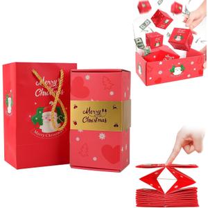 Gocikiko Surprise Gift Box Explosion for Money,Pop-Up Explosion Gift Box Surprise (10 Box Red) - Folding Bouncing Present Box for Christmas, Birthday, New Year & Anniversary Parties