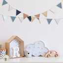 VitalCozy 17 ft Pennant Banner Flags, 2 Pcs Nursery Garland Triangle Bunting Flag Double Side Baby Banner for Boho Decor Baby Shower Birthday Wedding Party Event, Each 8.5 ft