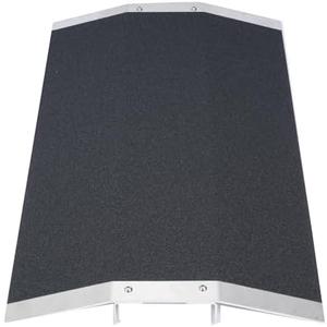 27.6" L x 1.5" H Wheelchair Ramp Bridge Threshold Ramp for Doorways Aluminum Transition Threshold Ramps with Supporting Frame and Non-Slip Surface for Shed & Sliding Door, Stairs,Vans, Steps