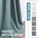 H.VERSAILTEX 100% Blackout Linen Curtains Thermal Insulated Curtain for Living Room Textured Burlap Drapes for Bedroom Grommet Linen Noise Blocking Curtain 52 x 108 Inch, 2 Panels, Heather Stone Blue