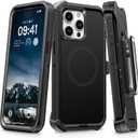for iPhone 14 Pro Max Case with Belt Clip Holster, Anti-Shock, Anti-Slip, Compatible with MagSafe, 3-Layer Drop Protection, Heavy Duty Magnetic Phone Case Cover for 14 Pro Max, 6.7", Black