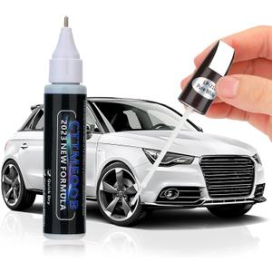 2 x White Touch Up Paint for Cars, Two-In-One Car Paint Scratch Repair Pen, Quick & Easy Solution to Repair Minor Automotive Scratches 0.4 fl oz.