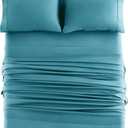 Mohap Bed Sheet Set 4 Pieces Double Brushed Microfiber 1800 - Breathable All Season Cooling Luxury Soft Bedding - Full Teal