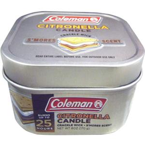 Coleman Scented Outdoor Citronella Candle with Wooden Crackle Wick, Smores Scent, 6 oz (1 Single)