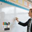 Rainmae 2 Pack Magnetic Pen Holder, Acrylic Magnetic Dry Erase Marker Holder, Whiteboard Marker Holder, magnetic Marker Pen Pencil Organizer for Refrigerator Whiteboard Office School