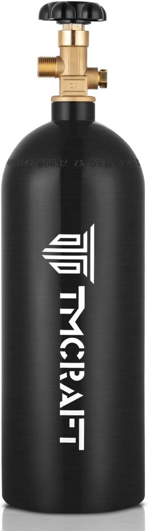 TMCRAFT 5lb CO2 Tank, High Strength Aluminum Alloy Cylinder with CGA-320 Valve, DOT Approved Cylinder for Kegerator kit and Draft Beer Dispensing (Black Glossy Coating)