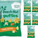 Beech-Nut Veggie Cheddar Puffies, Puffed Grain Snack for Toddlers, No Added Sweeteners, Non-GMO, Gluten Free, 6 Count (1.48 oz Bags) Exp. 03/12/27