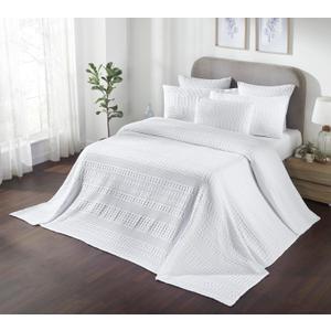 VHC Brands 100% Cotton Waffle Weave White Oversized King Size Blanket 120x120, Decorative Cotton Throw Blanket, Boho Farmhouse Bedroom Decor for Bed, Couch, or Sofa (Oversized King (120"x120"))