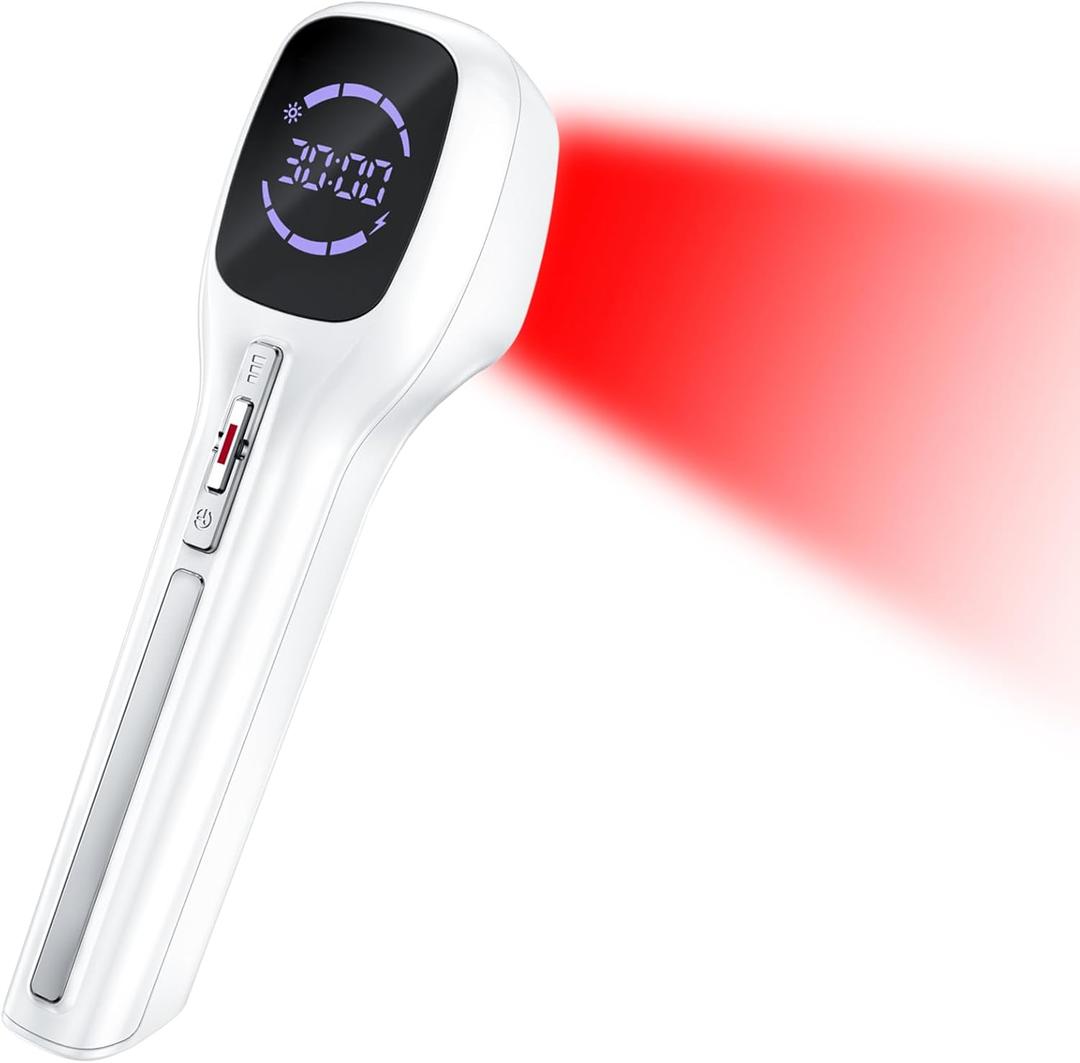 Red Light Therapy Device for Humans & Dogs, Infra Red Light Therapy for Body Pain Relief, Handheld Cold Laser Therapy Device for Joints and Muscle Pain (4x808nm + 14x650nm