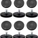 Uxcell M8 x 17 x 50mm Leveling Feet Adjustable Leveler Floor Protector Cover Pad for House Furniture Desk Table Chair Leg 12 Pack
