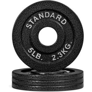 CAP Olympic 2-Inch Weight Plates, Cast Iron & Rubber Coated