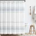 Jinchan Blue and White Boho Striped Shower Curtain Modern Waterproof Fabric Shower Curtains for Bathroom with 12 Hooks 70x72 inches