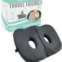 Seat Cushion | Premium Foldable Sit Bone Cushion for Pressure Relief, Hip, Hamstrings & Sciatica Comfort | Butt Pillow | Ergonomic Ischial Tuberosity Support for Home, Office & Driving (Grey)