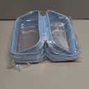 Hoolerry 3 Pcs Clear Hard Zipper Case Makeup Bag Plastic Zipper Pouch Christmas Storage Case Portable Travel Organizer Bin for Cosmetics, Building Blocks, Puzzles(Blue,Xs)