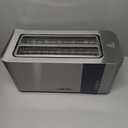 Mueller UltraToast Full Stainless Steel Toaster 4 Slice, Long Extra-Wide Slots for Bagels and Waffles, 6 Browning Levels, LED Display, Cancel/Defrost/Reheat Functions & Removable Tray, Kitchen Gadgets