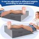 Elevation Pillows for Leg After Surgery, Memory Foam Adjustable Wedge Pillow for Injury or Rest, Ankle Pillow for Sleeping Blood Circulation Grey/Double Leg