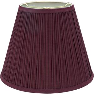 Aspen Creative 33052, Hardback Empire Transitional Spider Lamp Shade, Mushroom Pleated Burgundy, 7" Top x 13" Bottom x 10" Slant