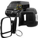 Driver Side Mirror Compatible with 2014-2024 Ram Promaster 1500 2500 3500 (Short Arm) With Heated Power Glass Turn Signals Light Temperature Sensor Manual Folding 8+2 Pins Textured Black