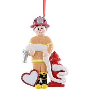 Personalized Firefighter Christmas Ornament - Firefighter Ornament with Fire Hose - 2025 Fireman Chrismtas Gift - Gift for Fireman, Hero, Friends, Dad - Free Customization