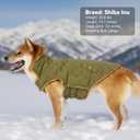 Dog Winter Coat, Warm Dog Jacket Windproof Waterproof Pet Cold Weather Coats for Small Dogs, Turtleneck Fleece Lined Dogs Clothes with Leash Hole, Green Medium