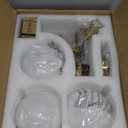 Bagood 3 Light Mid Century Modern Gold Globe semi Flush Mount Ceiling Brass Chandelier 3Light Milk Glass Globe Lights Sputnik Ceiling Light Fixture for Bedroom Living Room Hallway