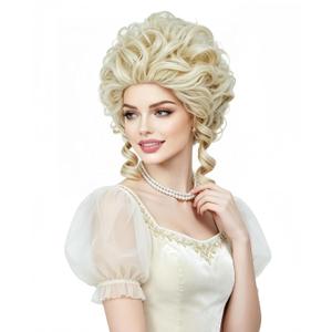 Rugelyss Short Wavy Blonde Wig Big Bouffant Beehive Wigs for Women fits 70s 80s Costume or Halloween Party