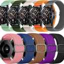 10 Pack Elastic Bands Compatible for Samsung Galaxy Watch 7 6 5 4 40mm 44mm/Watch 6 4 Classic Band 42mm 46mm 43mm 47mm/Active 2,20mm Adjustable Nylon Sport Watch Band (Pink-Black-Blue-Green-10 colors)