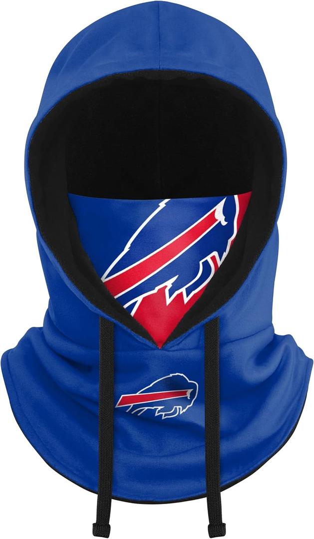 NFL Team Logo Team Color Drawstring Winter Cap Hooded Gaiter Balaclava Face Cover (One Size)