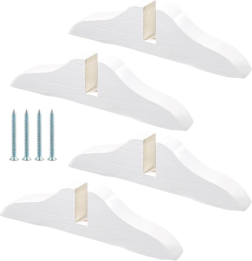 4pcs Folding Room Divider Stand, Folding Privacy Screen Holder Wooden Room Divider Stand with Screws, Heavy Duty Partition Feet for Home, Office, Hotel (4 Color Options). (White)