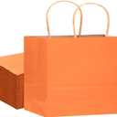 qiqee 13"x4.5"x10" Large Gift Bag with Handles Bulk 32PCS Gift Paper Bags Orange Bags Multiple Uses (Wide Large)
