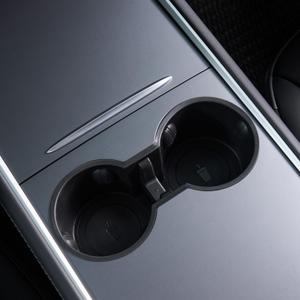 Zanch Tesla Model Y/3 Center Console Cup Holder Insert, Blend Seamlessly, Superior Grip, Black Plastic, 3.3 x 2.8 x 7.2 inches