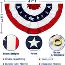 3 Pack USA 250th Anniversary American Pleated Fan Flag 4th of July Decorations, 1.5X3 Ft American Flags for Outside Patriotic Bunting flags outdoor Red White Blue Memorial Day Independence Day Decor