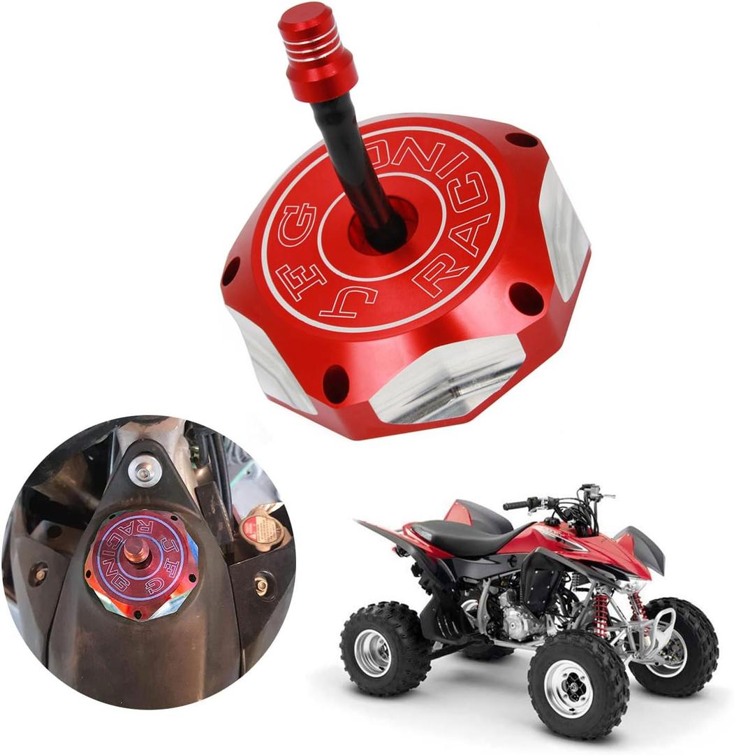 JFG RACING ATV Gas Cap Fuel Tank Cap CNC for TRX 400EX TRX400EX Sportrax 400 1999-2014 TRX450R 2004-2009 TRX700XX 2008-2009 ATV Red