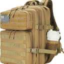 Lovelinks21 25L Military Tactical Backpack Small Assault Pack Molle Daypack for Men and Women for Work Travel Gym Outdoor Hiking Camping (Khaki)