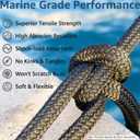 2 Pack 3/4" x 30' Dock Lines - Marine Grade Nylon Boat Rope with 18" Loop for Docking and Mooring - Double Braided Boat Lines, High Strength, Easy Handling, Heavy Duty, Fray Resistant - Black
