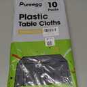 Pureegg Plastic Table Cloth Disposable 10 Pack, 54 x 108 Inch Table Cloths, Halloween Party Decorations, Summerween Decor, Halloween Tablecloths, Rectangle, Plastic Cover, Leakproof & Sturdy, Black