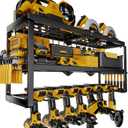 Amoowis Power Tool Organizer, 7 Drill Holder for Tool Organizer, Storage and Organization for Garage, Heavy Duty Metal Tool Shelf Utility Rack for Cordless Power Tools, Suitable for Pegboard/Workshop