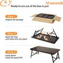 Folding Coffee Table, No Assembly Low Coffee Table, Floor Table Desk for Sitting on The Floor, Portable Floor Table for Living Room, Home, Caravan and Outdoor use, 39.4L x 19.7W x 15.8H