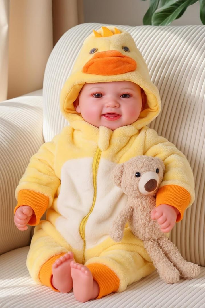 BABESIDE Lightweight Baby Doll Set  15" Realistic Soft Doll for Girls, Easy to Carry & Hug  Pretend Play & Gift (Yellow)