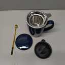 YumKubis Tea Cup with Infuser and Lid, 17 oz Large Tea Infuser Mug with 2 Lids, Ceramic Teacups for Women, Men, Kids, Loose Leaf, Gifts