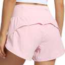Kcutteyg Running Shorts for Women with Liner High Waisted Lightweight Womens Workout Shorts with Back Pocket- 4" (Pink, M) (Pink, M)