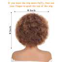 GKtineke Short Afro Wig 8 Inch Afro Wigs for Black Women 70s Kinky Curly Wig Fluffy Bouncy Puff Synthetic Hair for Daily and Party (Mixed Brown)